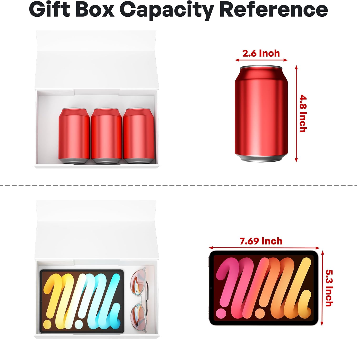 Detalle de RYDDOY 5 Pack White Gift Box with Magnetic Closure (9.5x6x3 in interior)