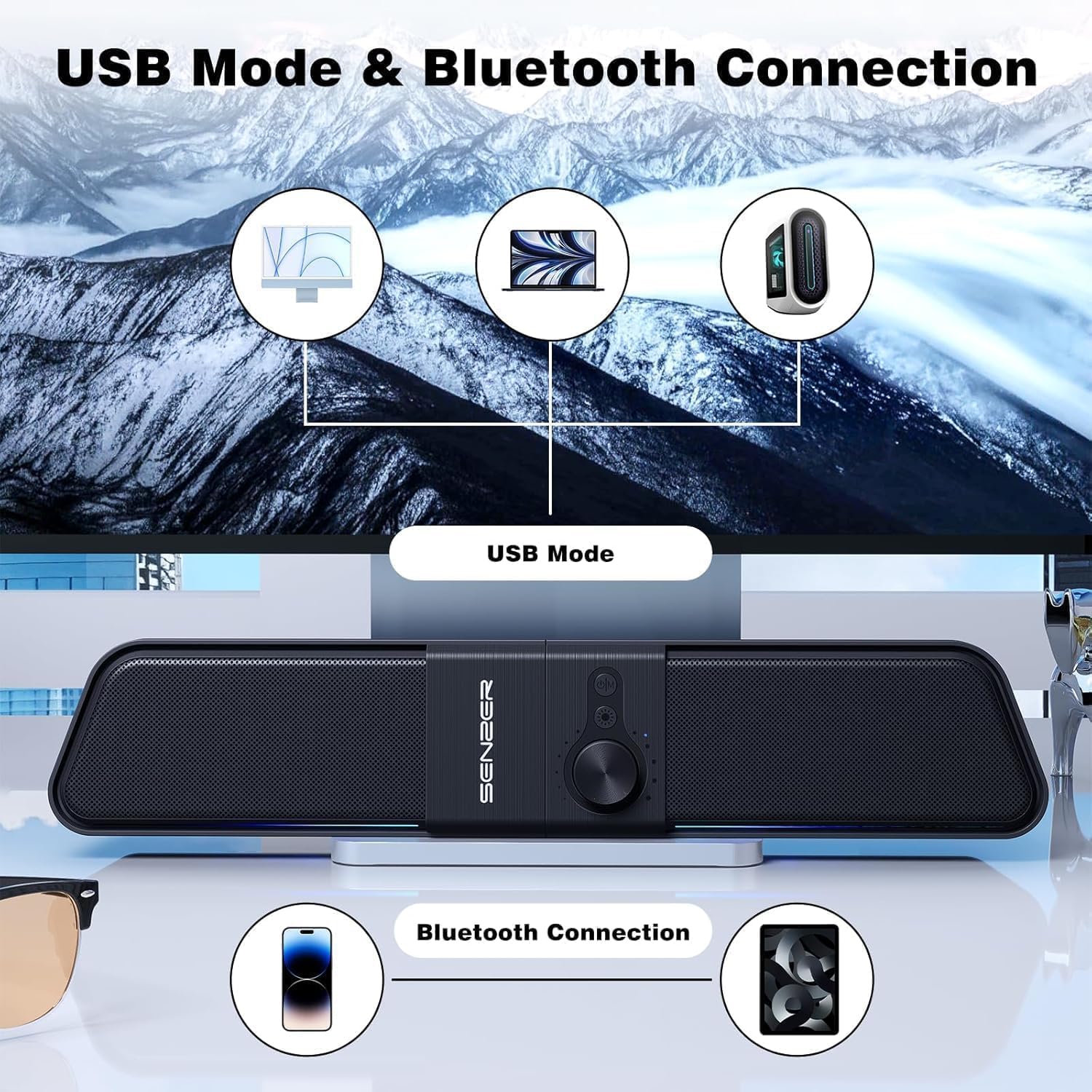 Thumbnail 3 de SENZER CS20 PC Lautsprecher USB Bluetooth