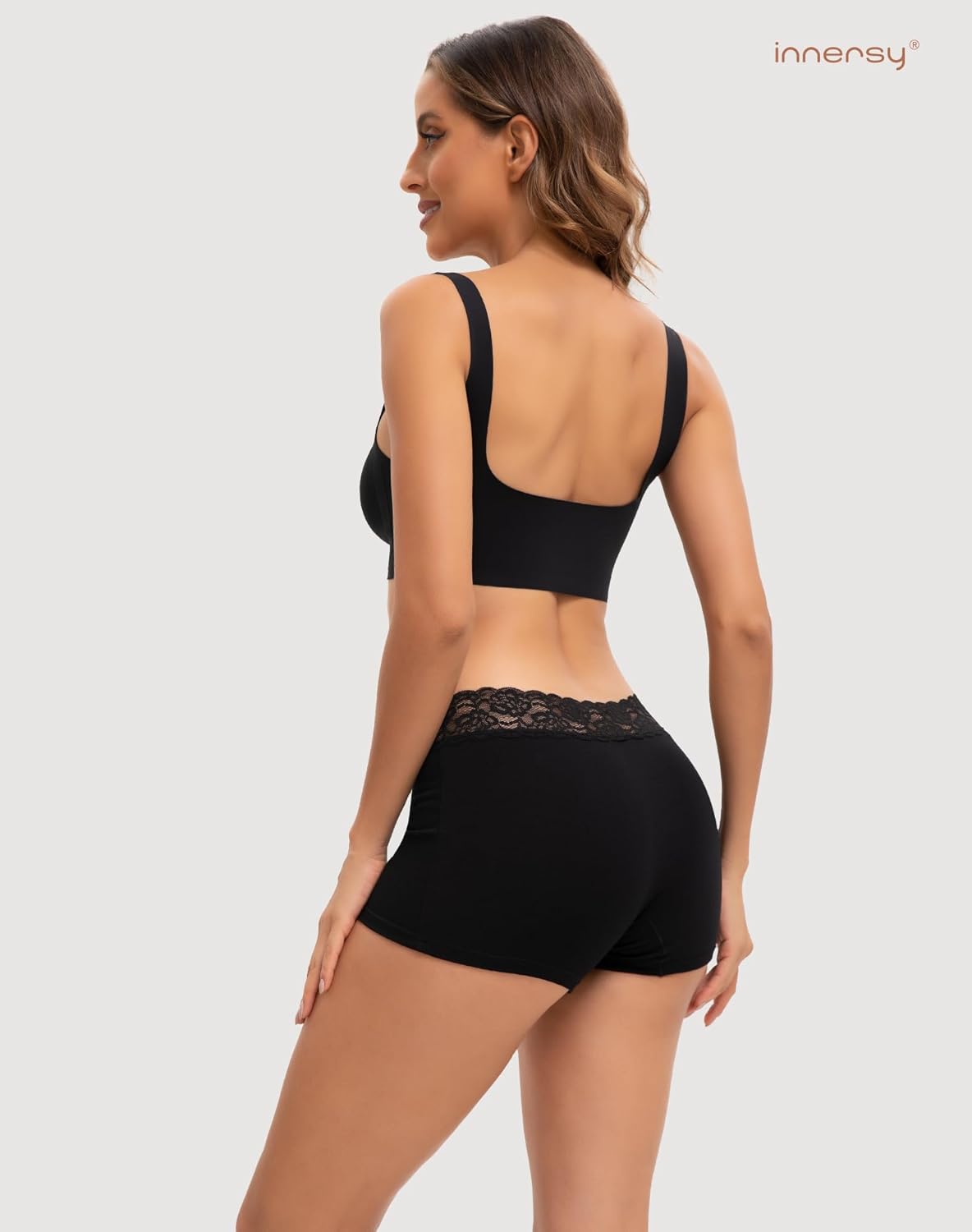 Thumbnail 2 de INNERSY Damen Boxershorts aus Baumwolle mit Spitze – 3er Pack