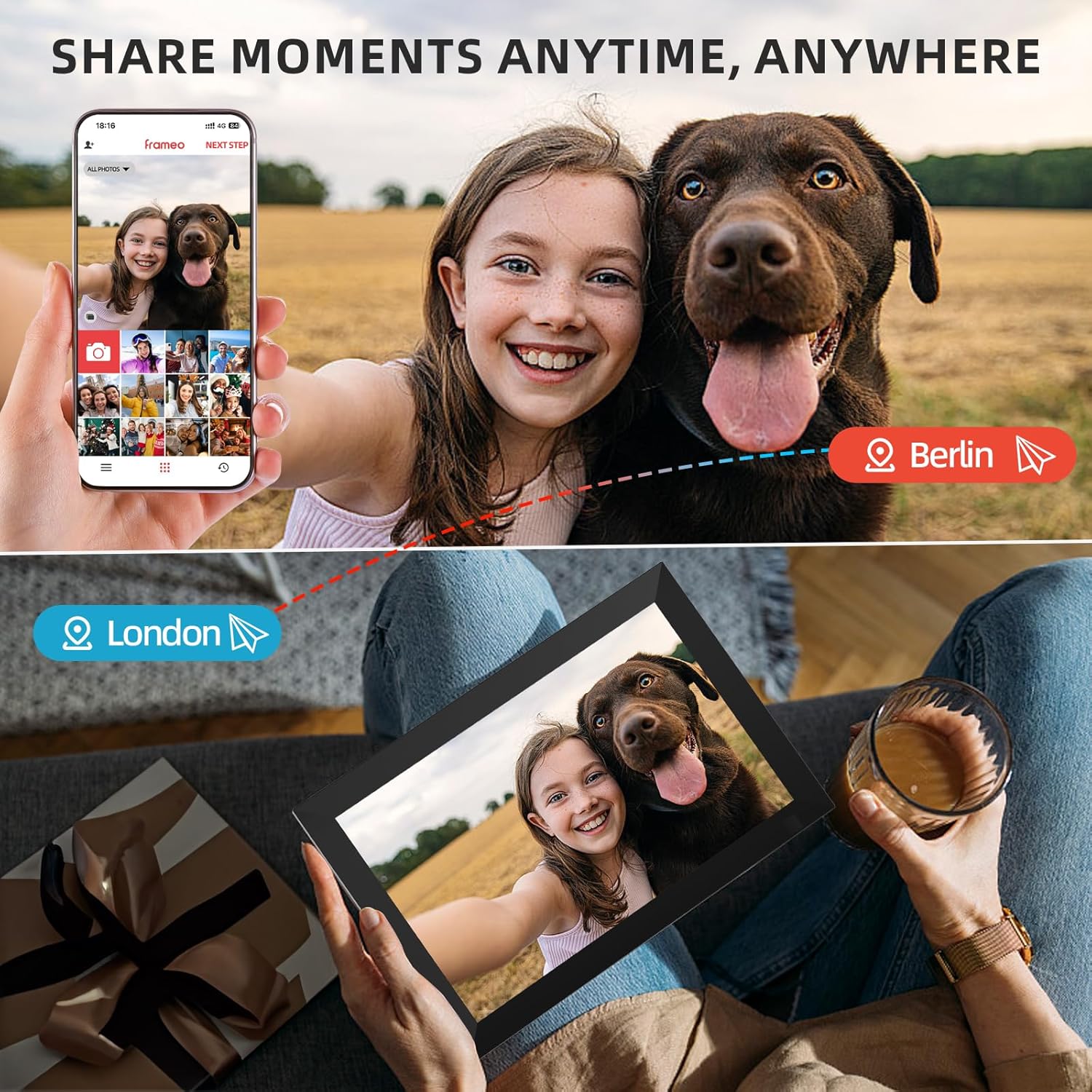 Detalle 2 de GGUA 10.1 Inch WiFi Digital Photo Frame 64GB 🖼