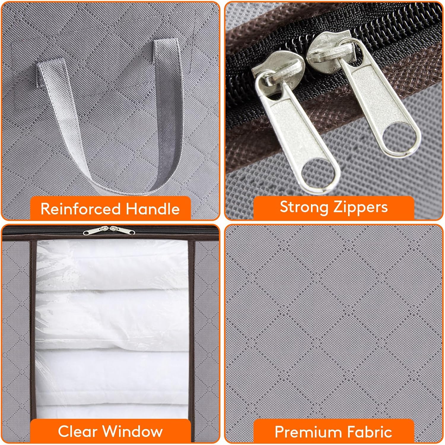 Detalle de Lifewit 23131 opbergzakken voor kleding, 6 x 50 l, opvouwbaar