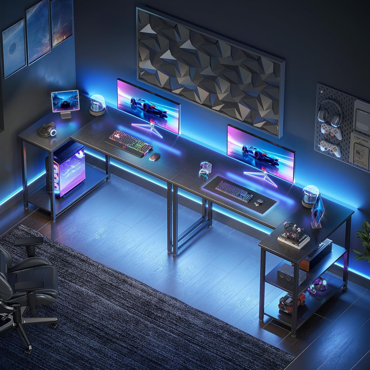 Thumbnail 5 de Coleshome L Shaped Desk 120x70 cm