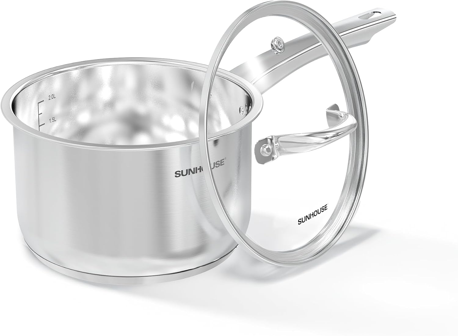 SUNHOUSE 3-Quart Stainless Steel Saucepan with Lid