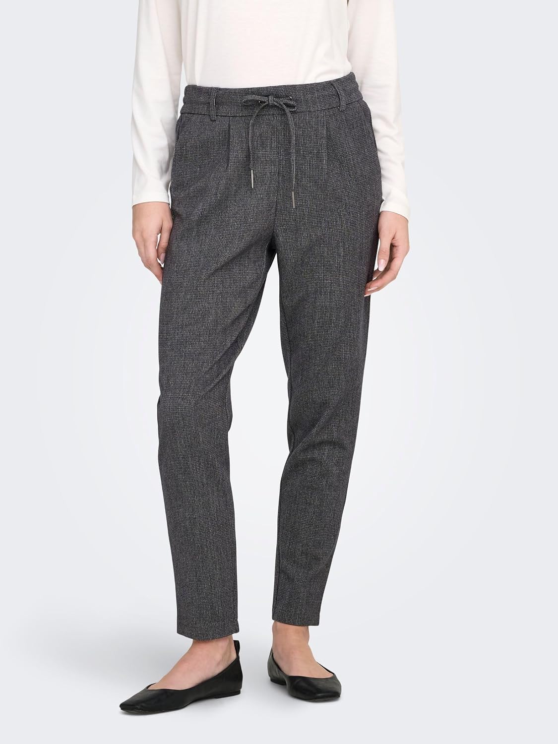 Detalle de ONLY Women's Trousers Chic Cut Drawstring Medium Waist Versatile Sweat