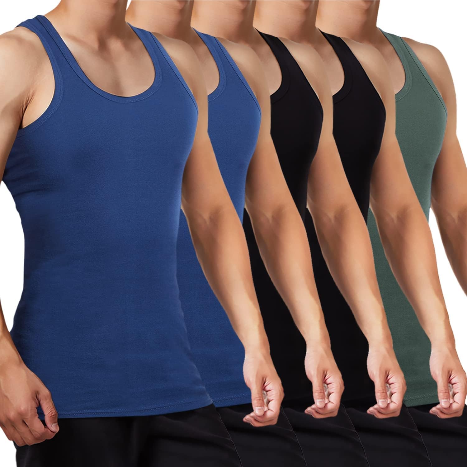 Thumbnail 5 de FALARY Mens Vest Tops Pack of 5 Cotton vests