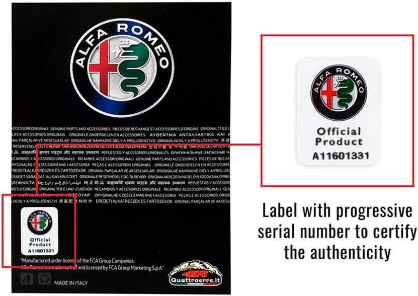 Detalle 2 de Kit Adesivo Alfa Romeo 3 Loghi per Interno Giulia e Stelvio – 4R Quattroerre.it