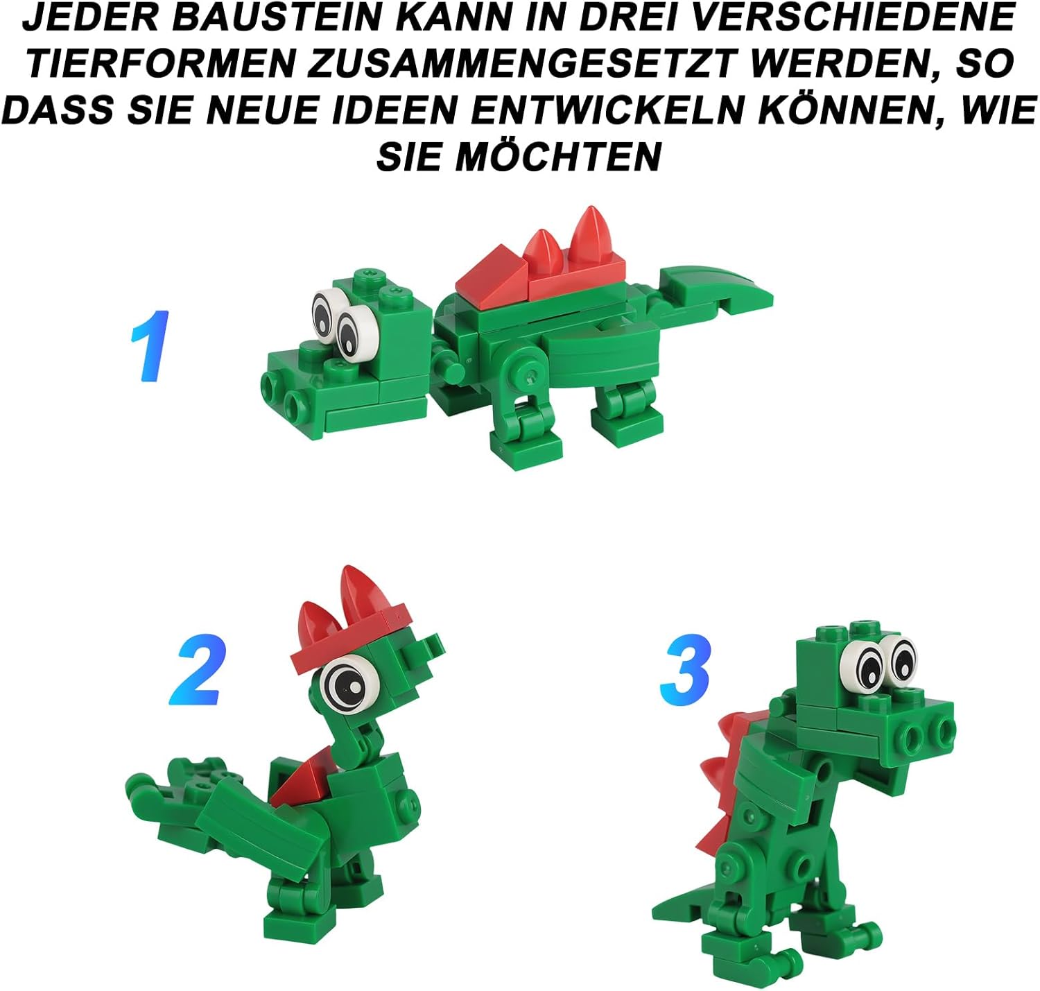 Thumbnail 2 de Lixstyea 12er Pack Mini Bausteine Tiere – 3-in-1 Tier-Konstruktionsspielzeug Set für Kinder ab 6 Jahren