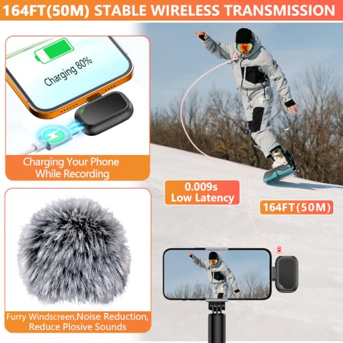 Thumbnail 4 de Utsund 2 Mini Wireless Lavalier Microphones – Compact, Plug-and-Play for iPhone, Android and Laptops