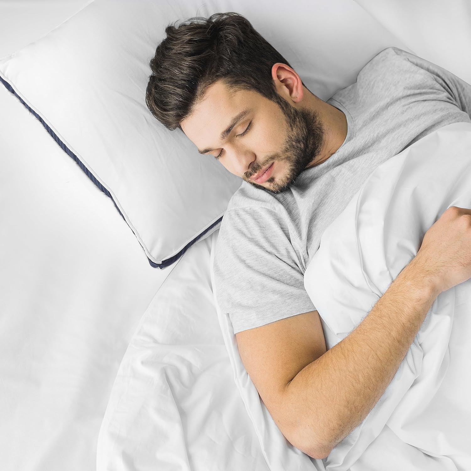 Thumbnail 4 de Utopia Bedding Cuscini Letto (Set di 2) 40x70 cm – Morbidi cuscini con fibra 3D, tessuto spazzolato blu navy