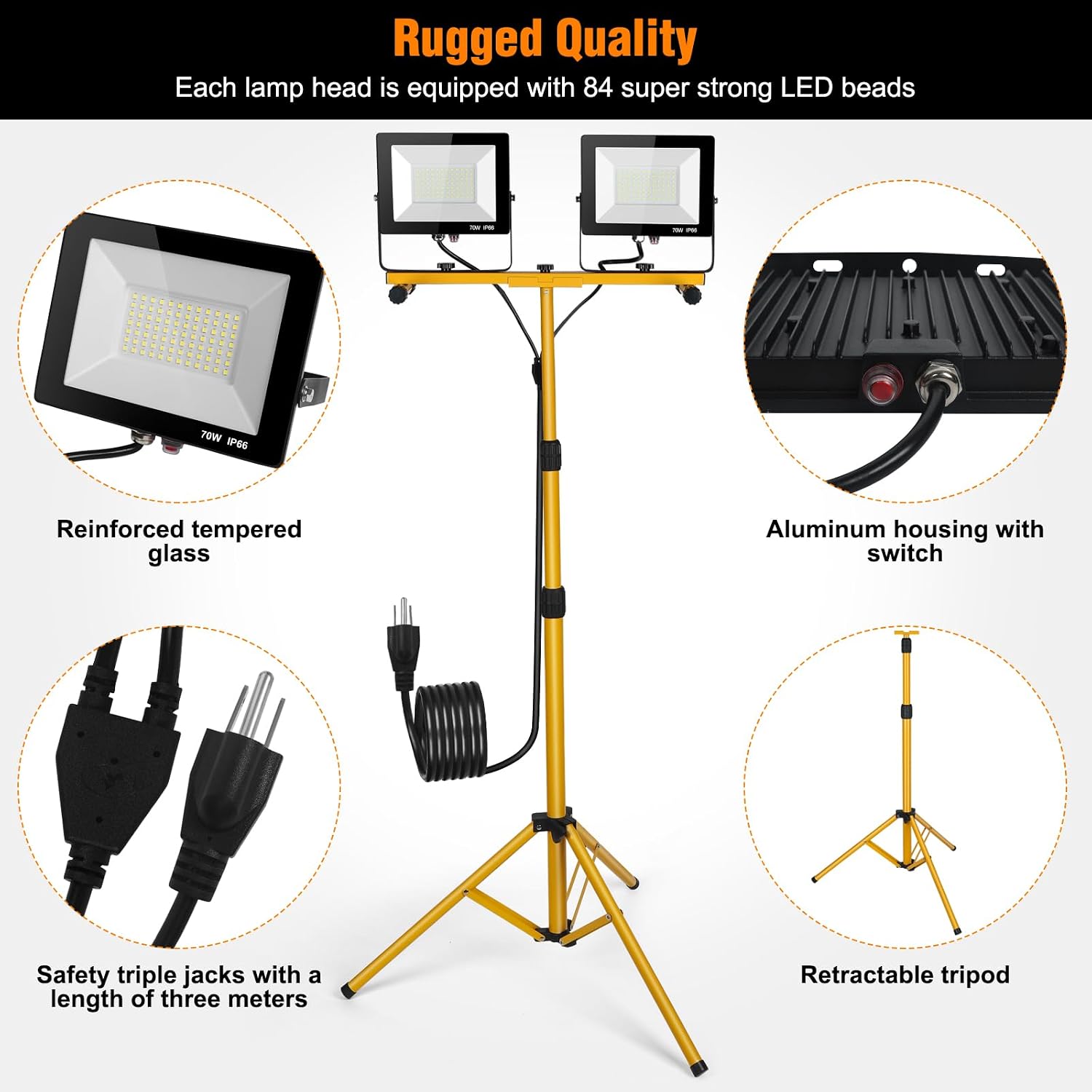 Thumbnail 6 de LED Work Light with Stand, 14,000 Lumens