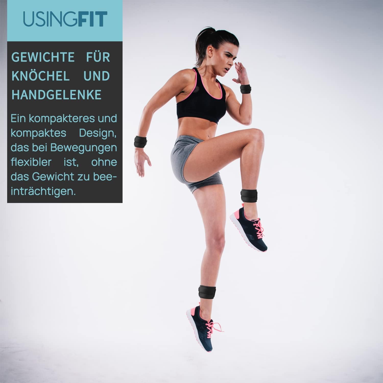 Thumbnail 4 de USINGFIT Gewichtsmanschetten-Set für Beine & Arme (2×0,5 kg bis 2×2 kg) – Hand- und Knöchelgewichte als Paar