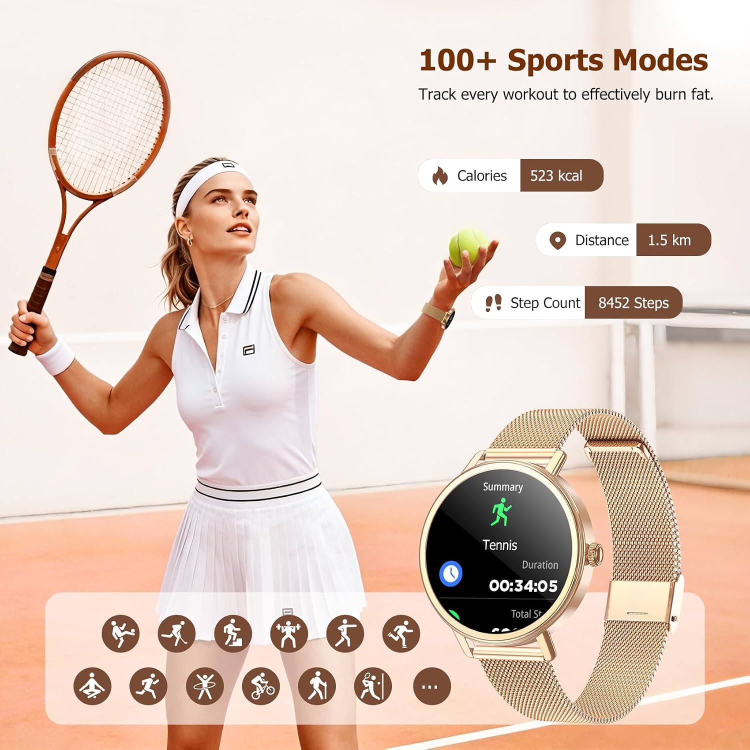 Detalle 2 de Smart Watch for Women with 1.26" HD Display and 100+ Sports Modes