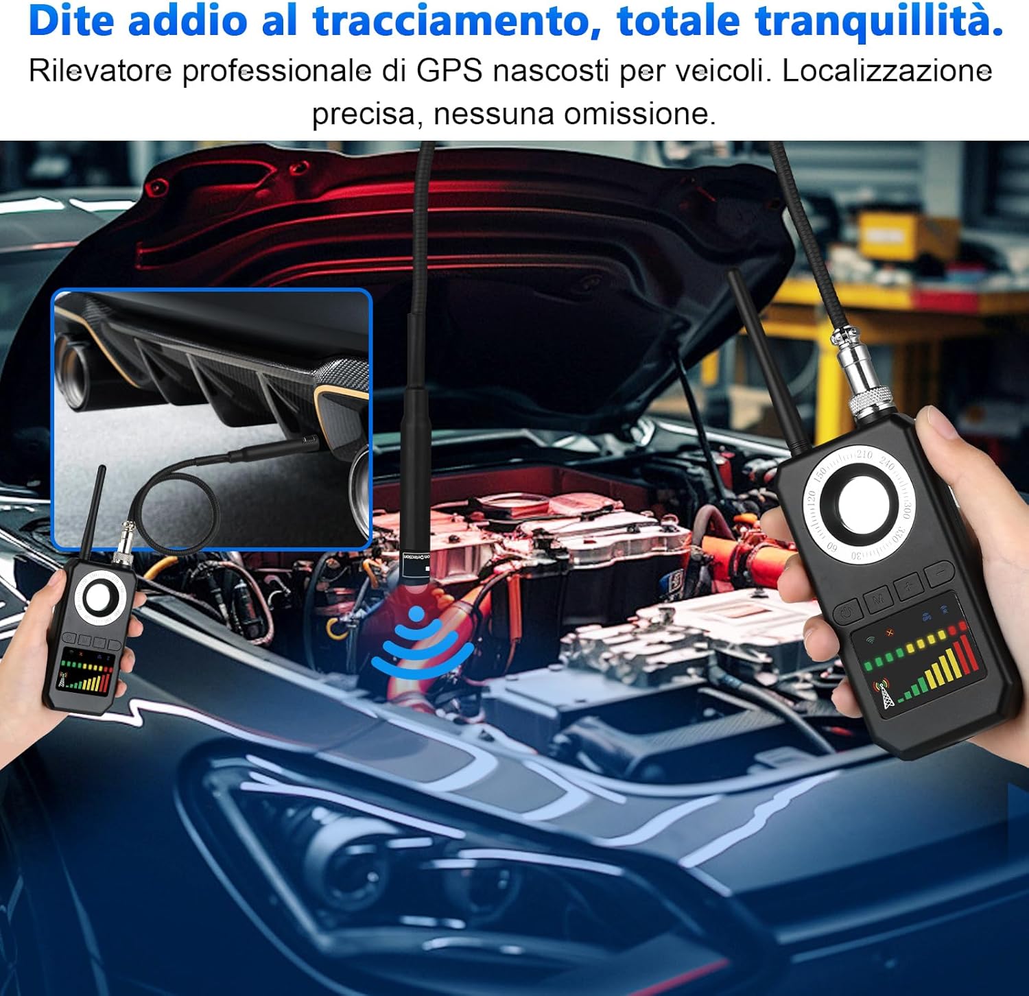 Thumbnail 3 de Diseleri Rilevatore Microspie Senza Fili 6 in 1: telecamere nascoste, GPS, RF e GSM