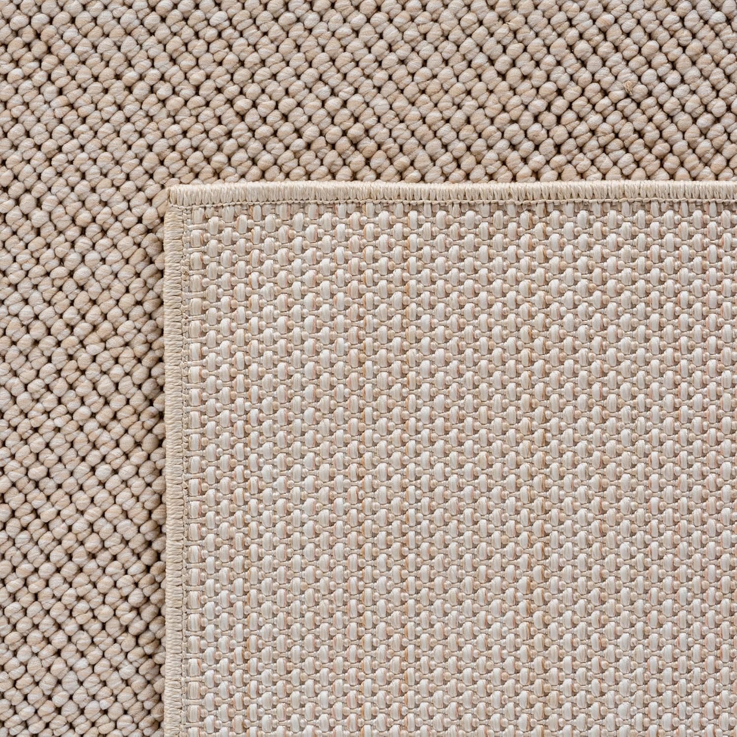 Detalle 2 de SIMPEX Teppich Creme 160x230 – Bouclé im skandi-Look, pflegeleicht & weich