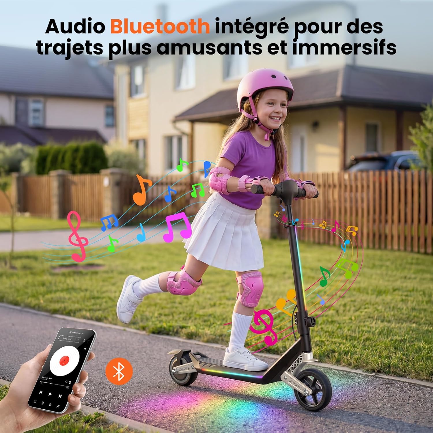 Thumbnail 3 de Trottinette Électrique Enfant K6,6-12 Ans – Pliable, Suspension Double et 3 Vitesses