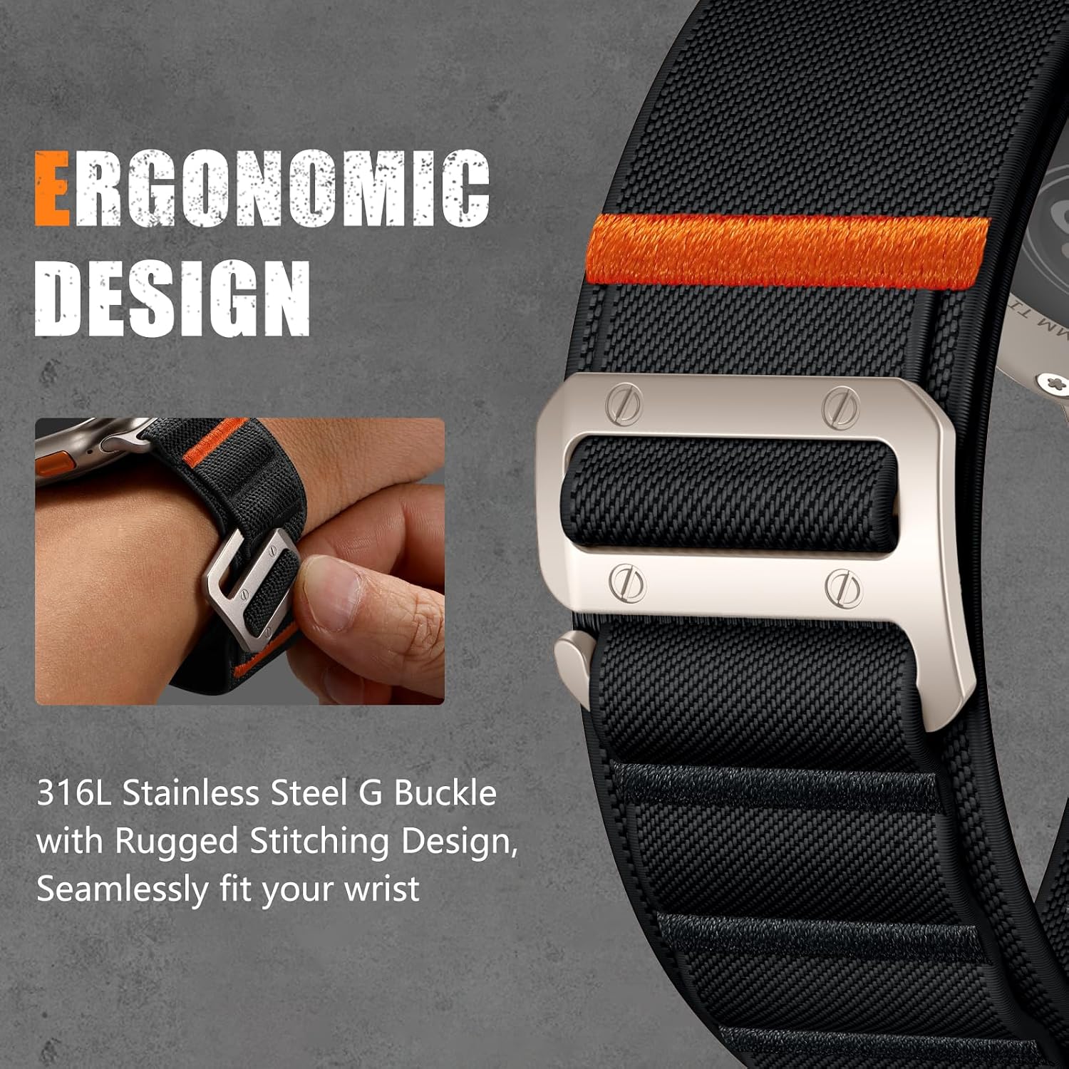 Detalle 2 de Bandletic Nylon Strap for Apple Watch Ultra 49mm