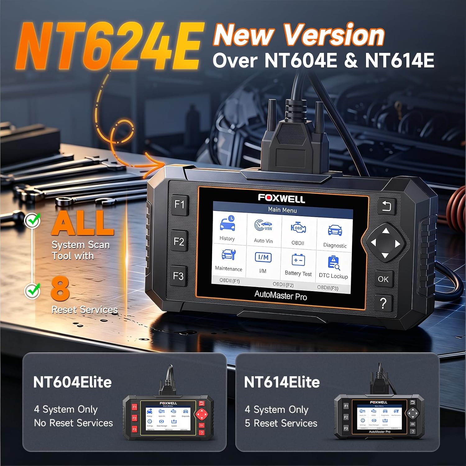 Thumbnail 3 de FOXWELL NT624 Elite OBD2 Scanner 8 Resets