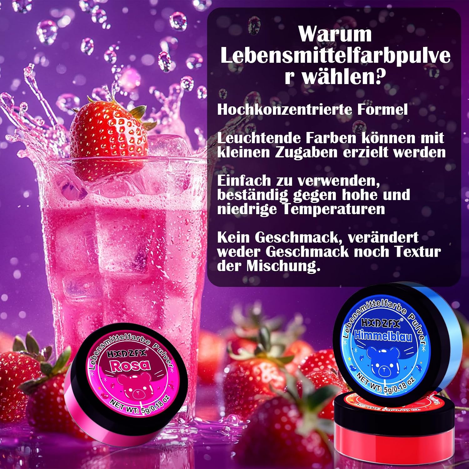 Detalle 2 de Lebensmittelfarbe Pulver 10er Set 5g