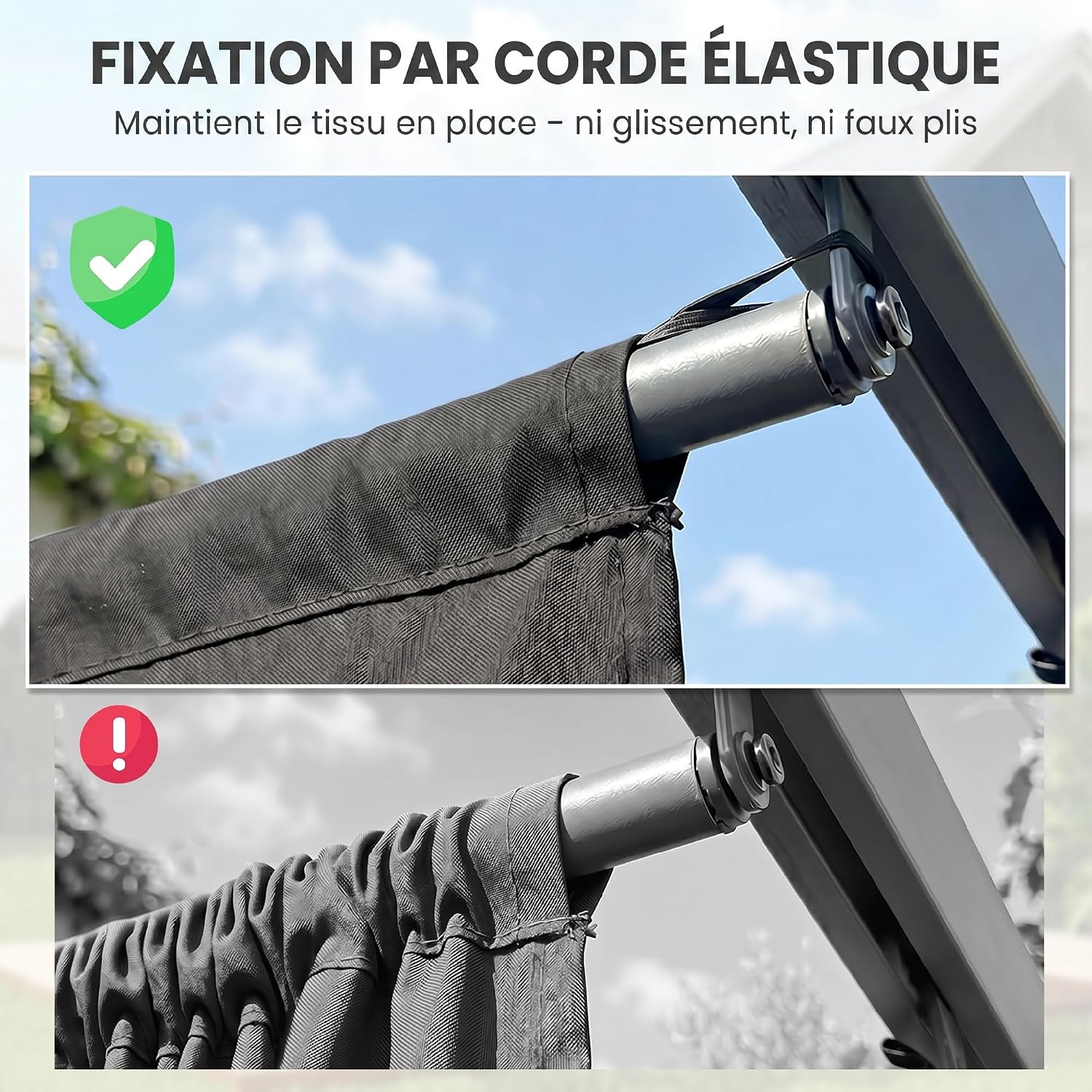 Thumbnail 6 de Outsunny 84C-372V01CG pergoladoek, donkergrijs polyester, 350 x 260 cm