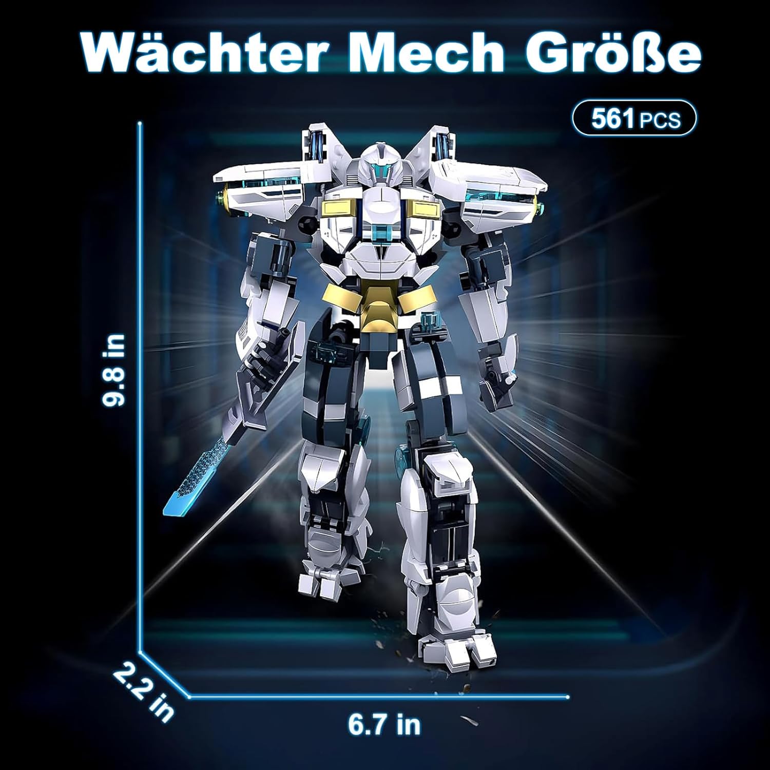 Detalle de HIGH GODO City Action Mech Robot – 561-teiliger Klemmbaustein-Transforming Roboter mit Gelenken