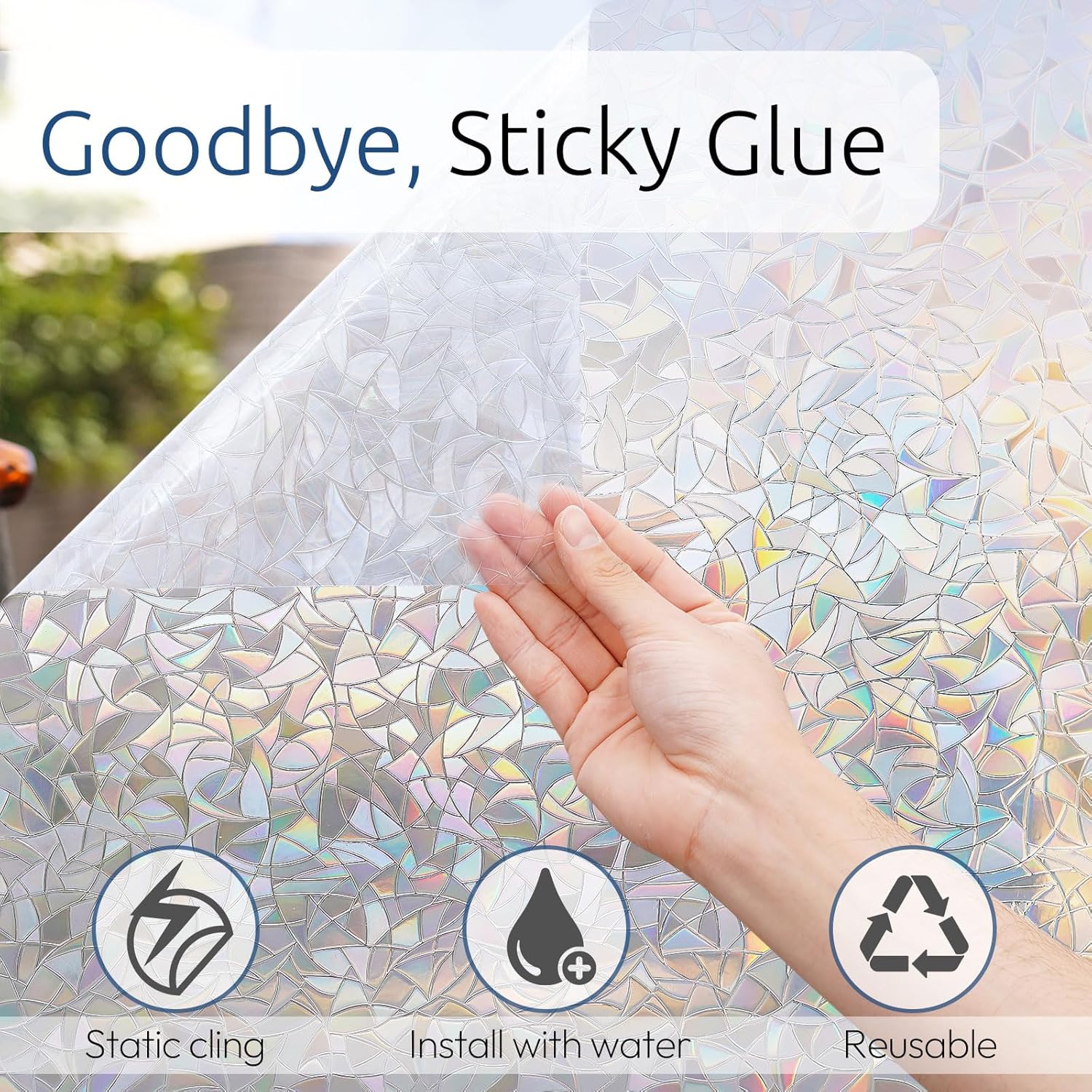 Thumbnail 4 de rabbitgoo Window Privacy Film 17.5 x 78.7 in 🌈
