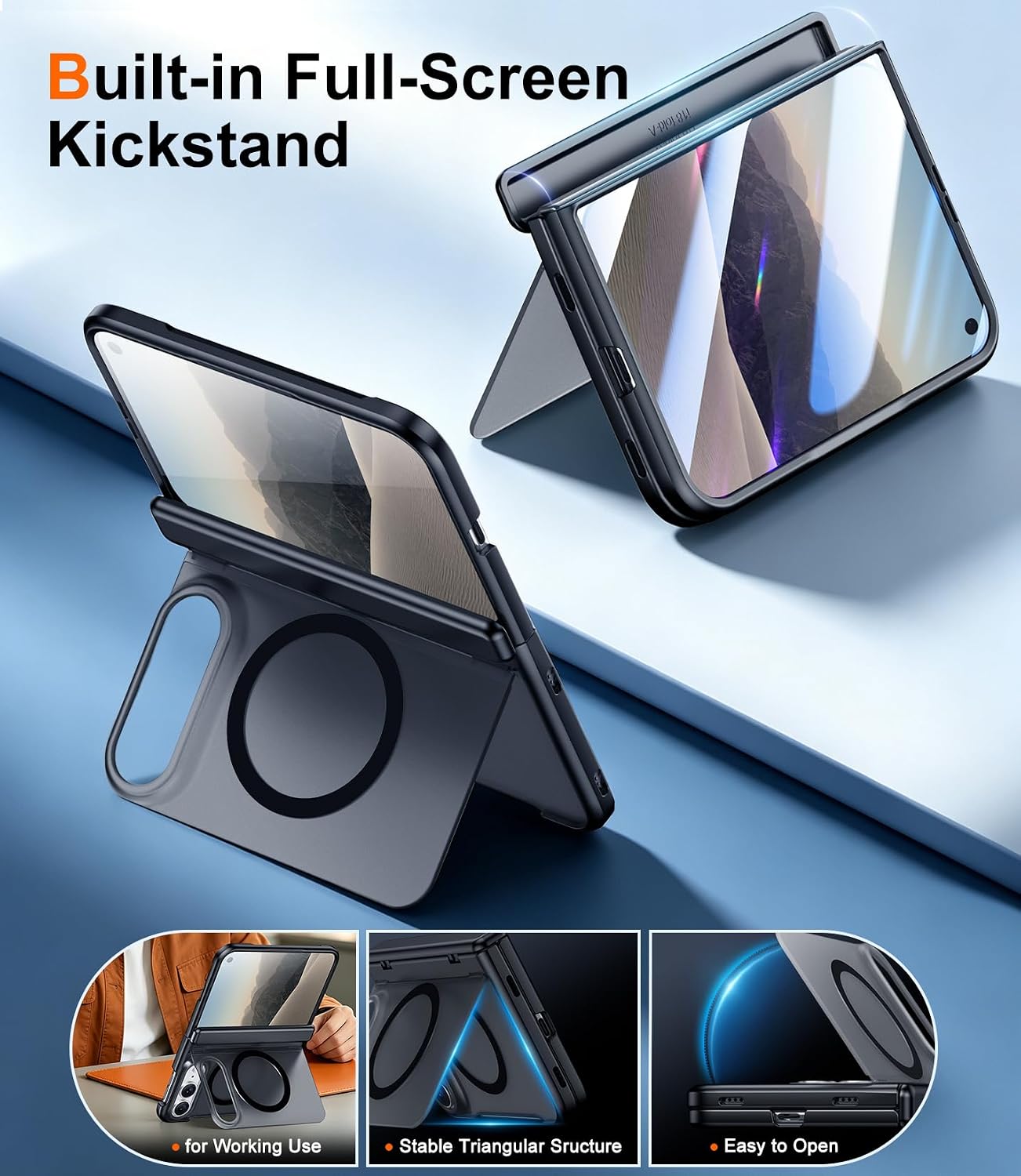 Thumbnail 2 de SPIDERCASE WJB-JH IP Ultra BK iPhone Duoケース マグネット式・内蔵スタンド・画面保護付き