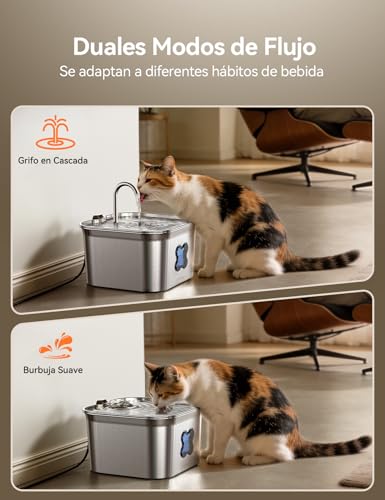 Thumbnail 7 de FEELNEEDY Fuente para Gatos de Acero Inoxidable SUS 304 2,8L con Filtración de 4 Capas