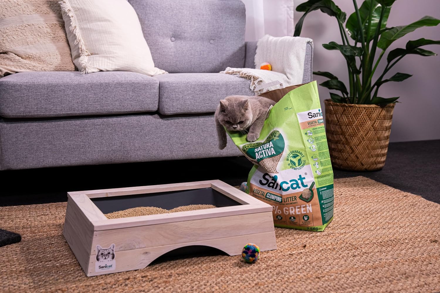 Thumbnail 6 de Sanicat Lettiera vegetale agglomerante Natura Activa 100% Green — 4 confezioni da 2,5 kg