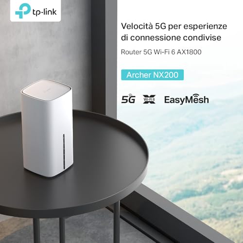Detalle de TP-Link Archer NX200: router 5G con SIM e Wi‑Fi 6 AX1800 per casa moderna