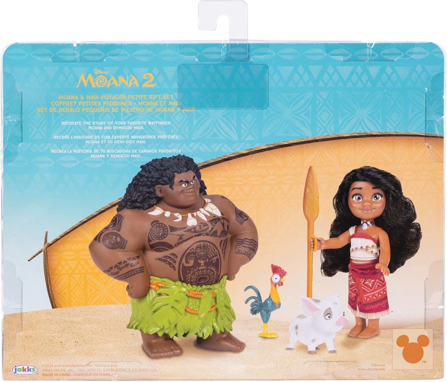 Detalle de Disney Moana & Maui Voyager Petite Dolls Gift Set – 6" tall, includes Moana, Maui, Pua & Heihei