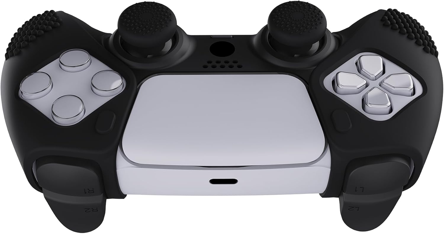 Thumbnail 5 de PlayVital 3D Studded Edition Black Ergonomic Soft Silicone Case Grips for PS5 Controller