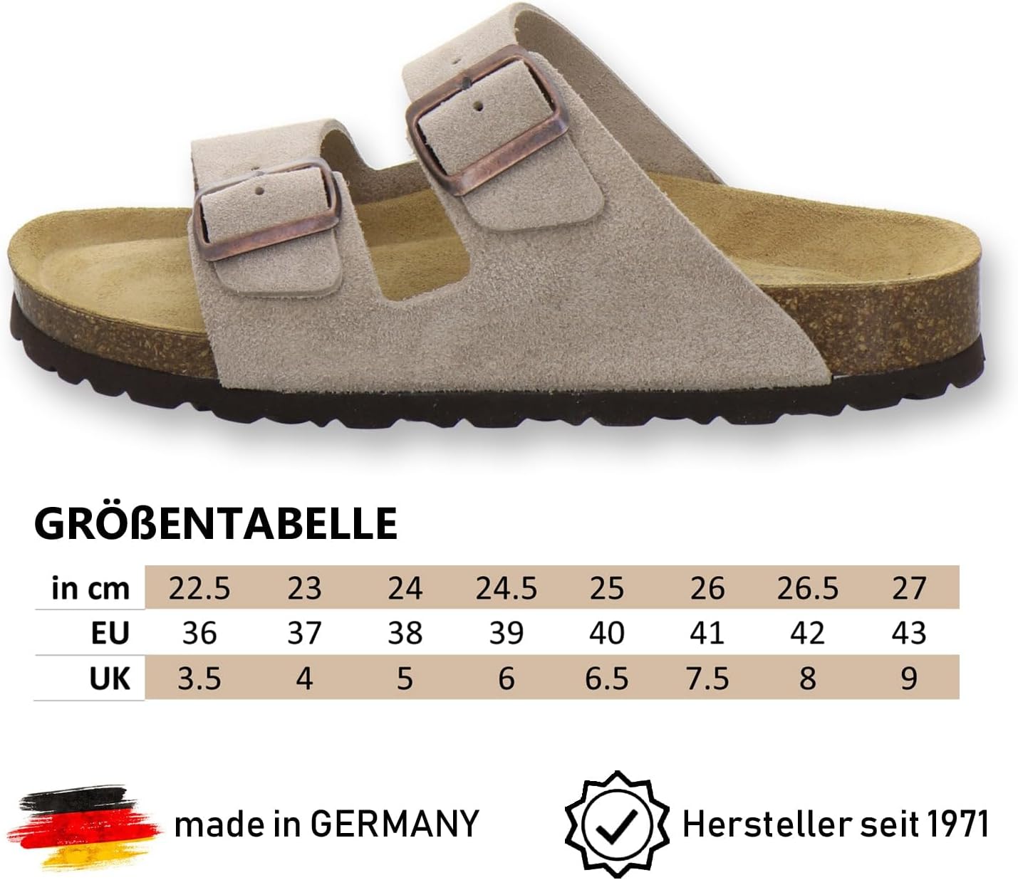 Thumbnail 2 de AFS-Schuhe 2100: modische Damen-Pantoletten aus echtem Leder mit verstellbarer Schnalle