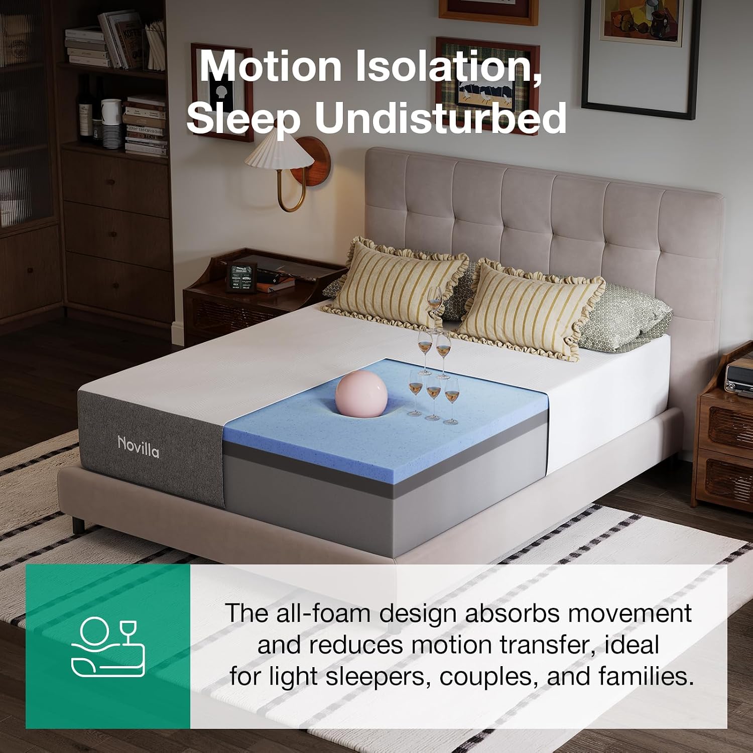 Thumbnail 6 de Novilla NAMM12QWV53 12-Inch Queen Memory Foam Mattress in a Box