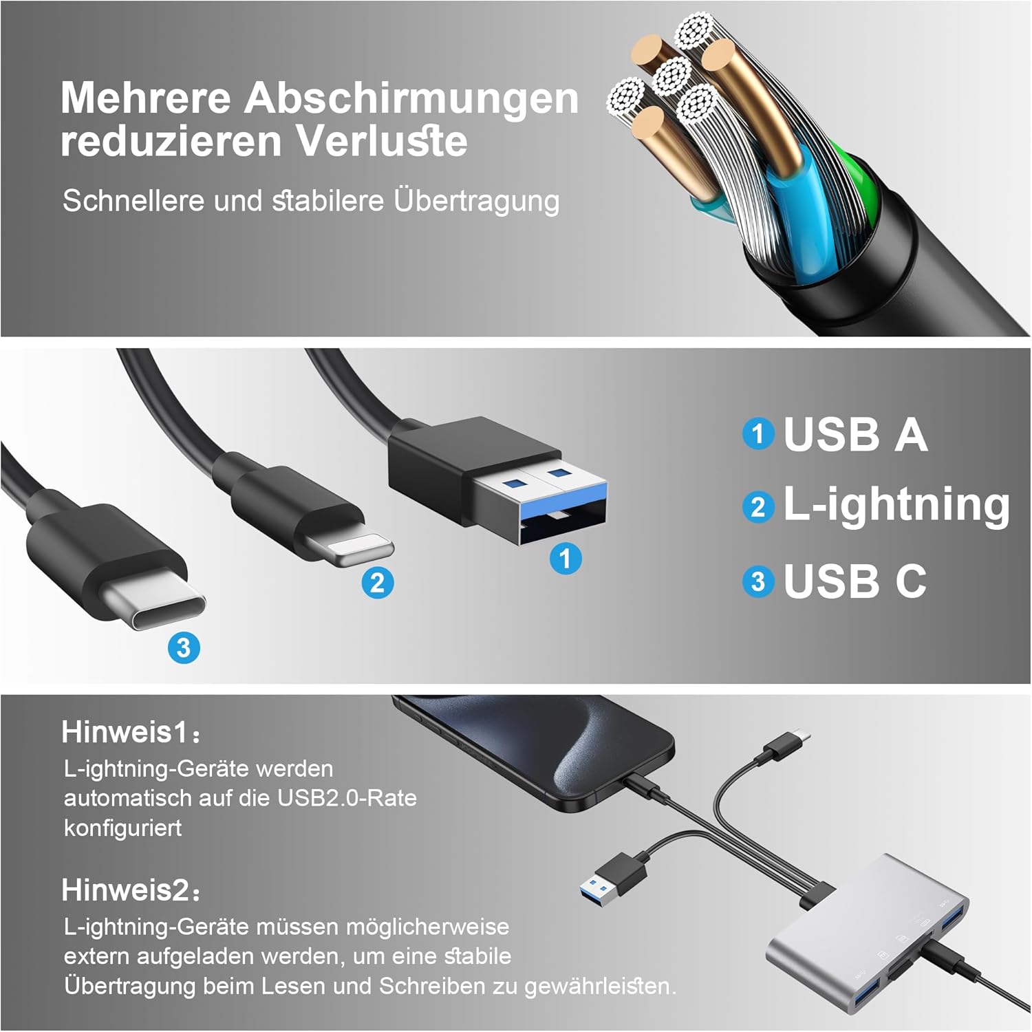 Thumbnail 4 de Adaptador USB OTG y Lector Tarjetas SD para iPhone/iPad