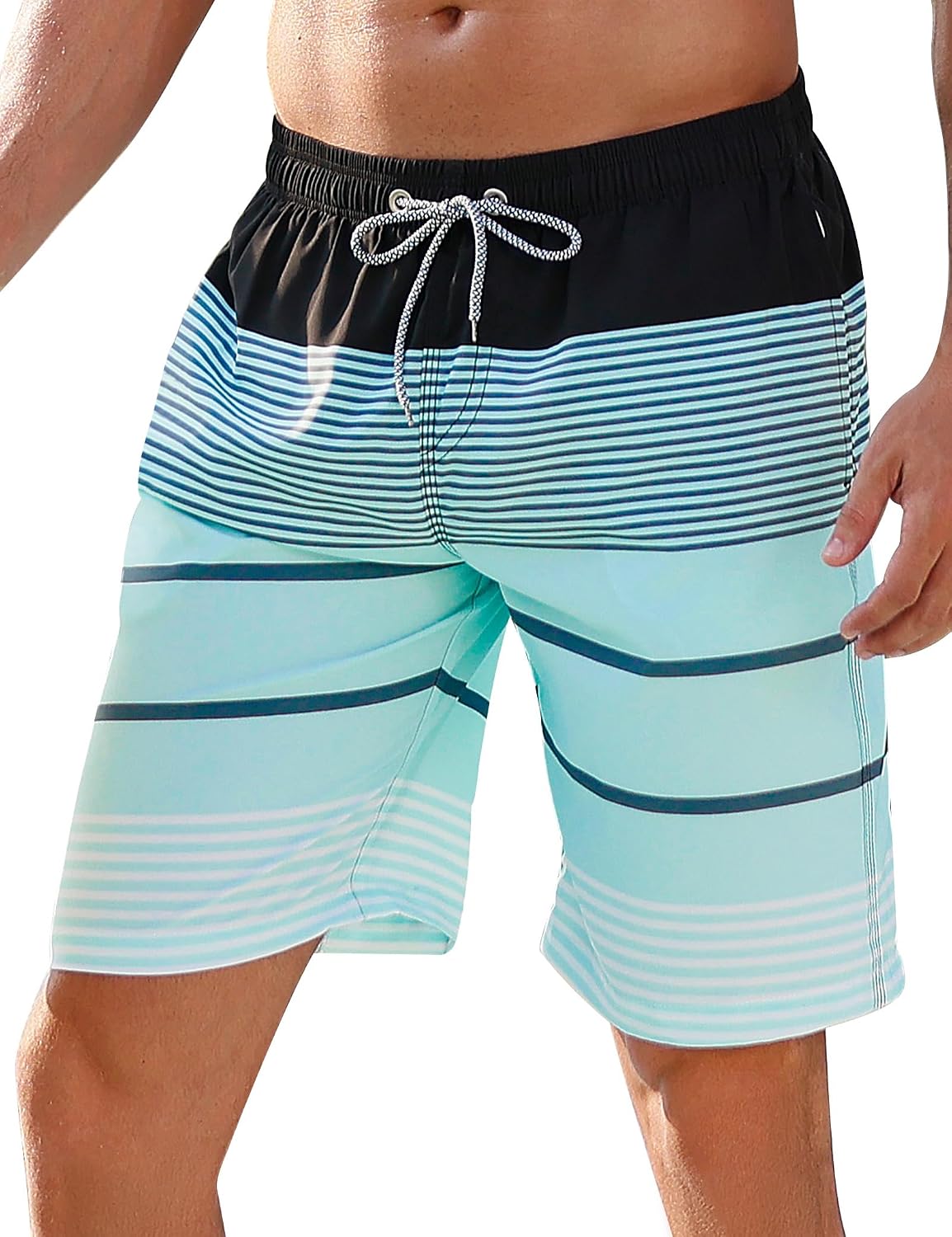 Detalle de APTRO Men's Swim Trunks, 9" Inseam, Quick-Dry with Mesh Lining