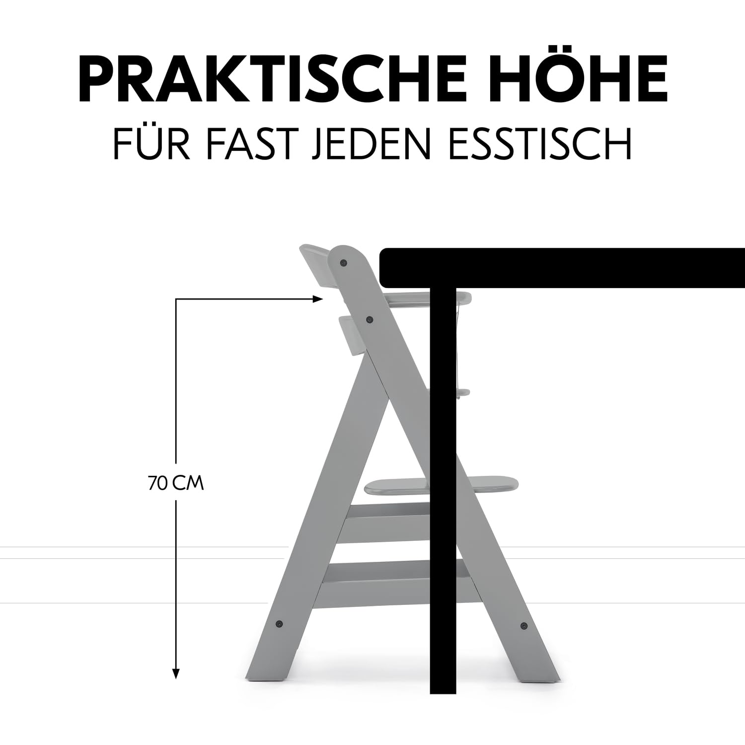 Thumbnail 6 de hauck Alpha+ Grey – Mitwachsender Holzhochstuhl aus Buche, bis 90 kg, inkl. 5-Punkt-Gurt und Zubehör
