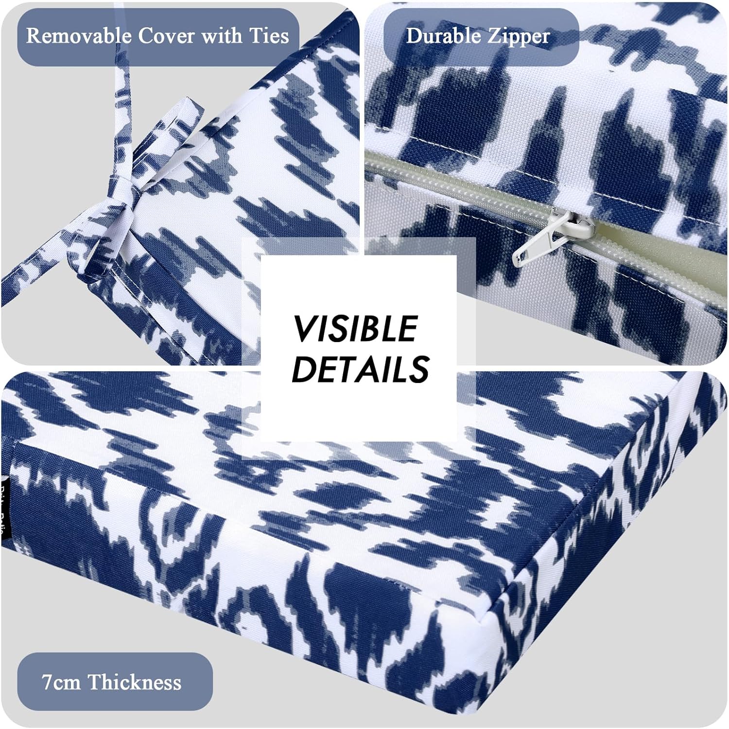 Detalle 1 de 7cm thick PRIMEPATIO navy chair cushions