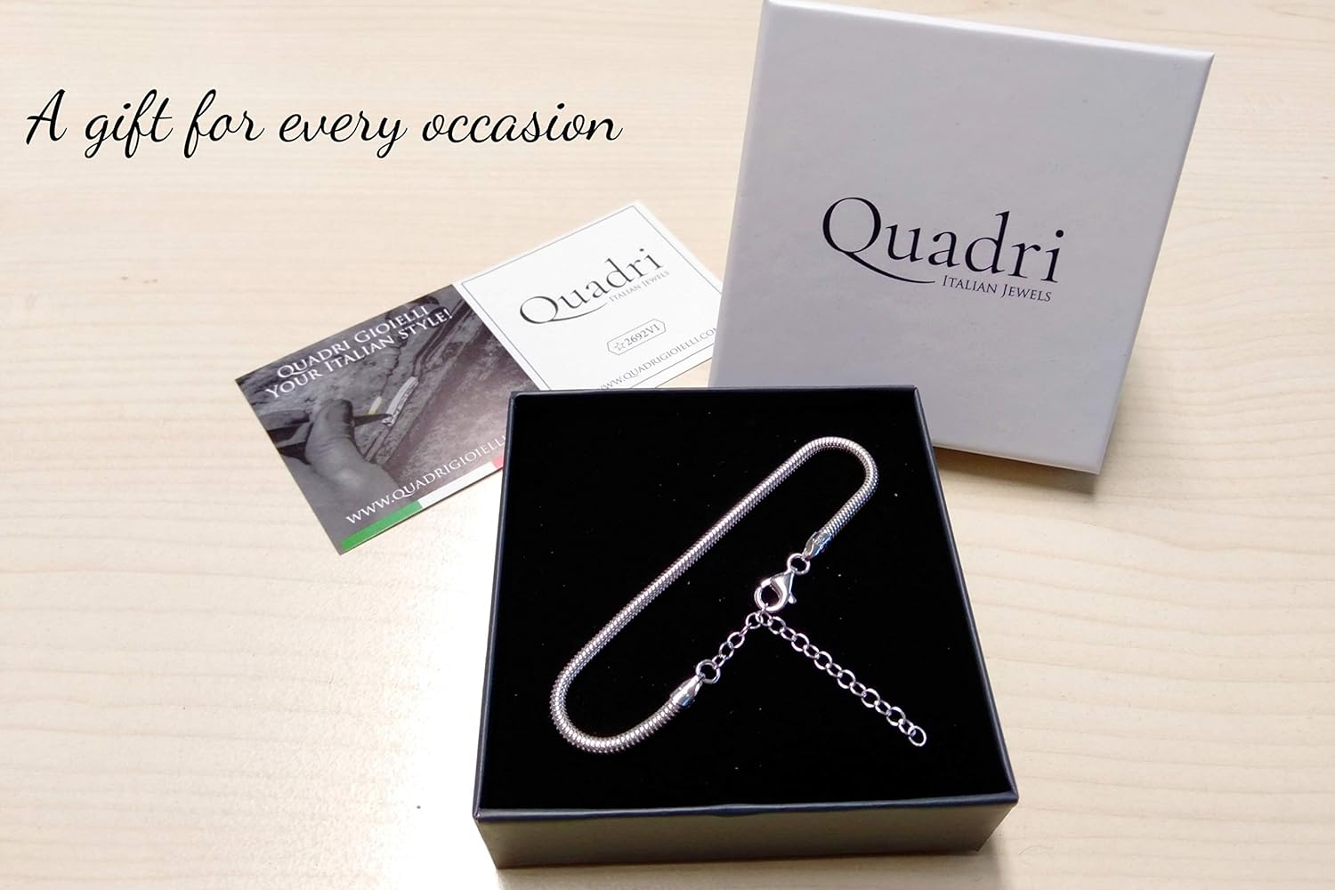 Thumbnail 5 de QUADRI Bracciale in Argento 925 Snake 20 cm × 5 mm – Made in Italy, confezione regalo inclusa