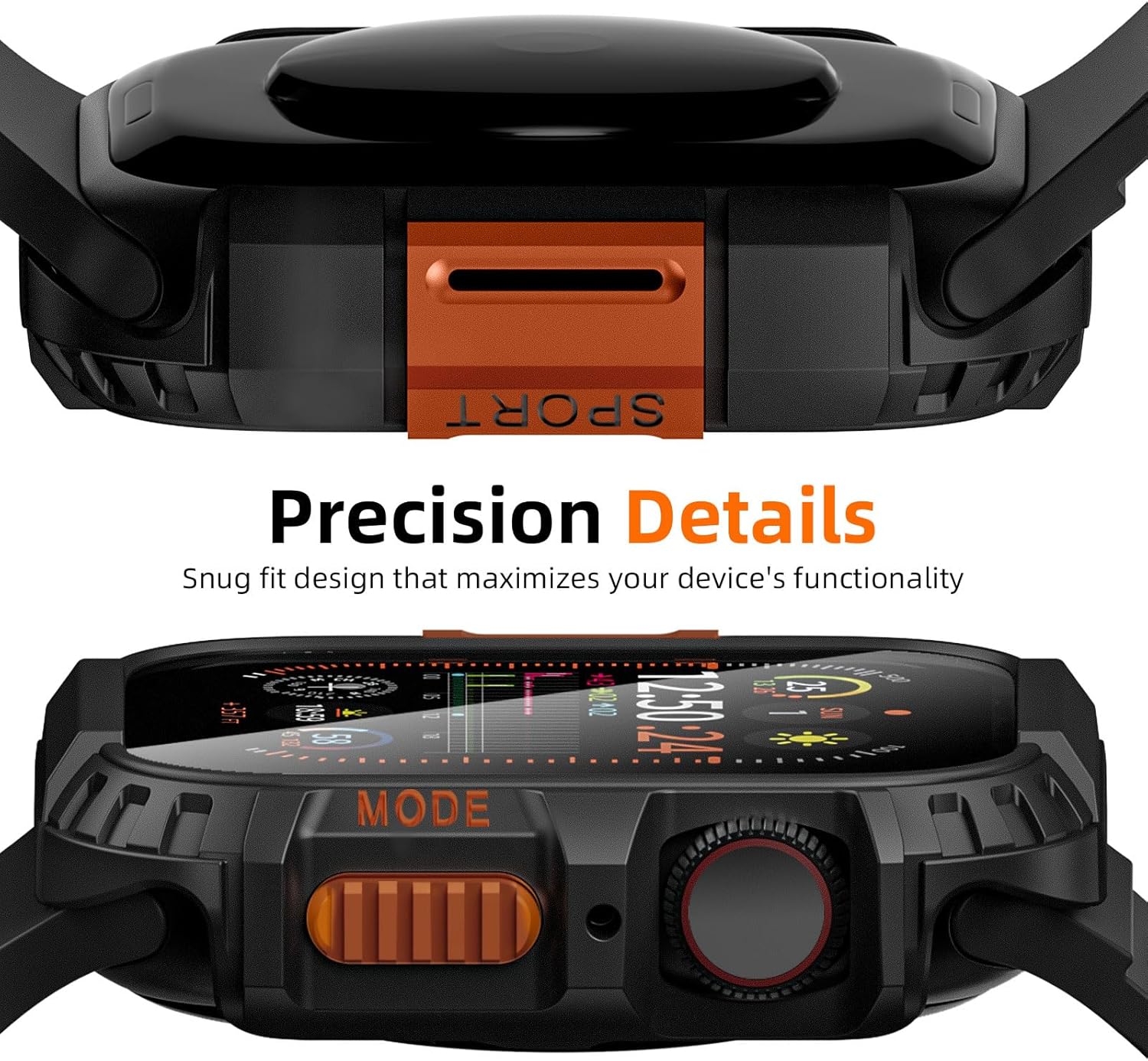 Detalle 2 de Zumyzu Rugged Waterproof Case for Apple Watch 46mm (Series 10/11) with Tempered Glass Screen Protector