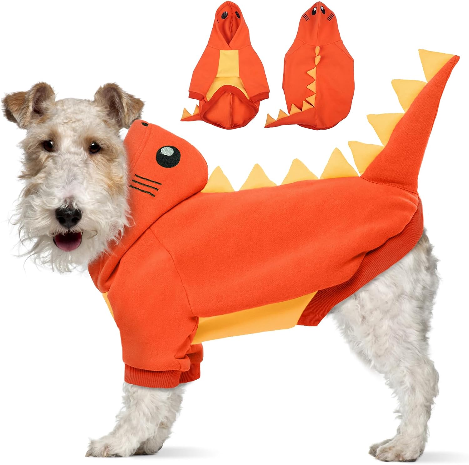 Detalle 2 de Lelepet dinosaur dog costume hoodie Purple M