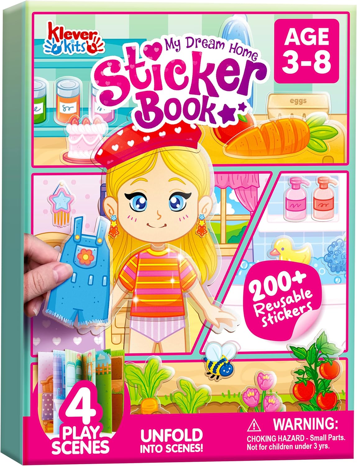 Detalle de Klever Kits Reusable Sticker Book: My Dream Home with 200+ Washable Stickers