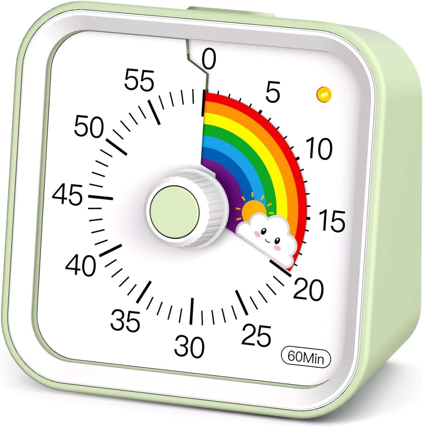 Visual Timer for Kids with Pause Function (Rainbow Green) – 60 Minute Visual Countdown