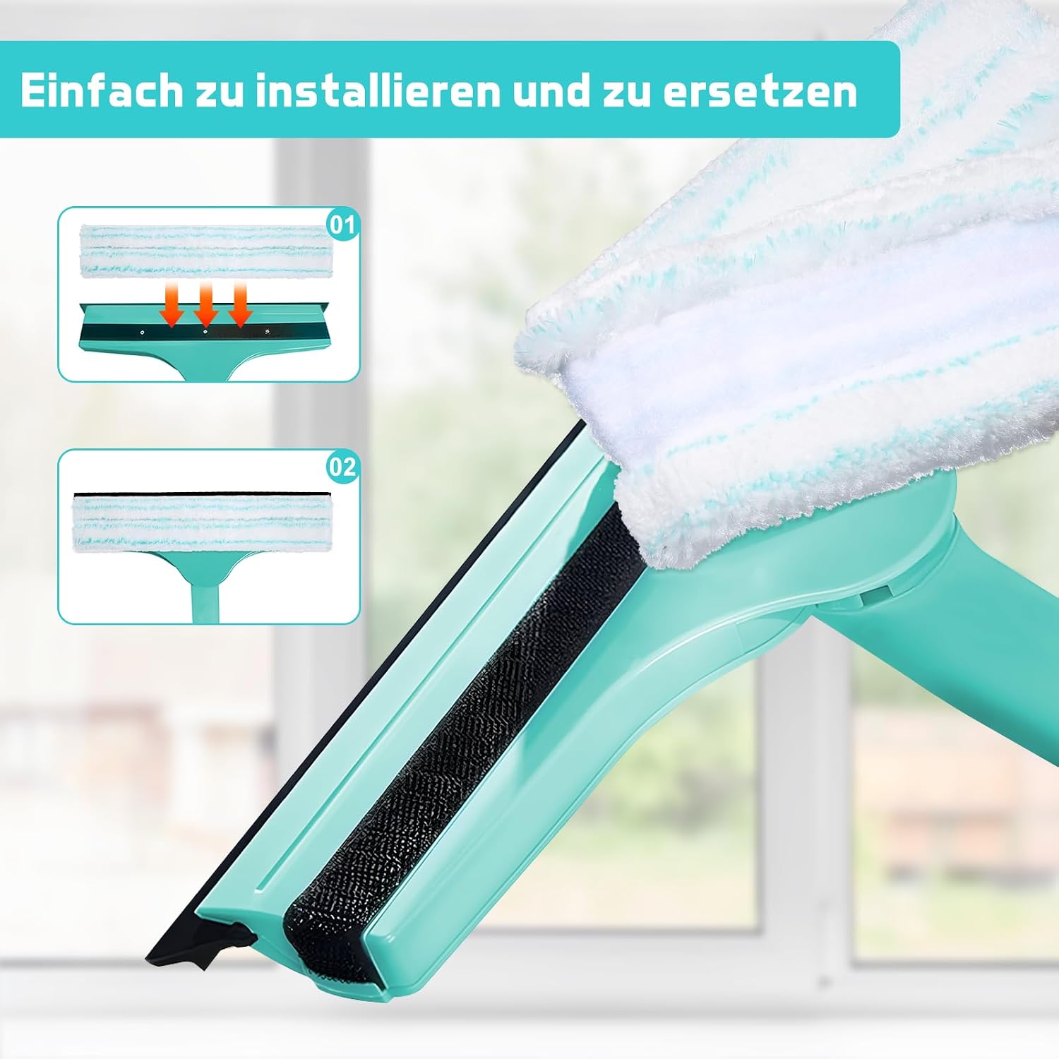 Detalle 1 de MICHIHOMIE HK152-03 vervangingsmoppen, 3 stuks voor Leifheit Cleaner L