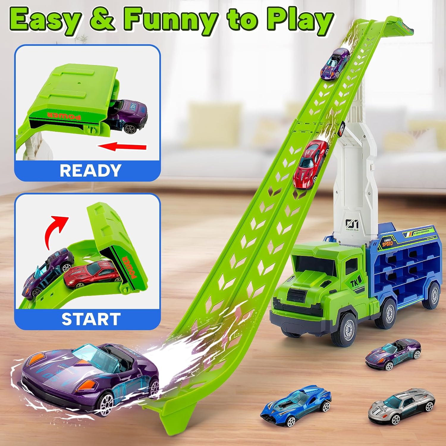 Thumbnail 2 de Kids Carrier Truck Race Set
