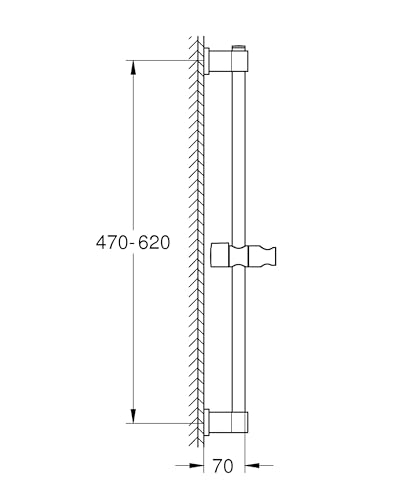 Detalle 2 de GROHE Vitalio Universal barra de ducha 60 cm cromada