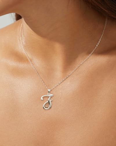 Thumbnail 6 de Mesovor Collares de Plata de ley 925 con inicial y corazón en oro rosa (Letra I) — regalo personalizado para ella
