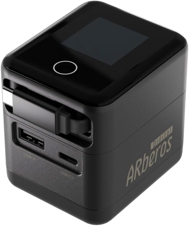 Detalle de エアリア SD-AC70CCA-BK 巻取式Type-Cケーブル搭載USB充電器 70W・TFT表示