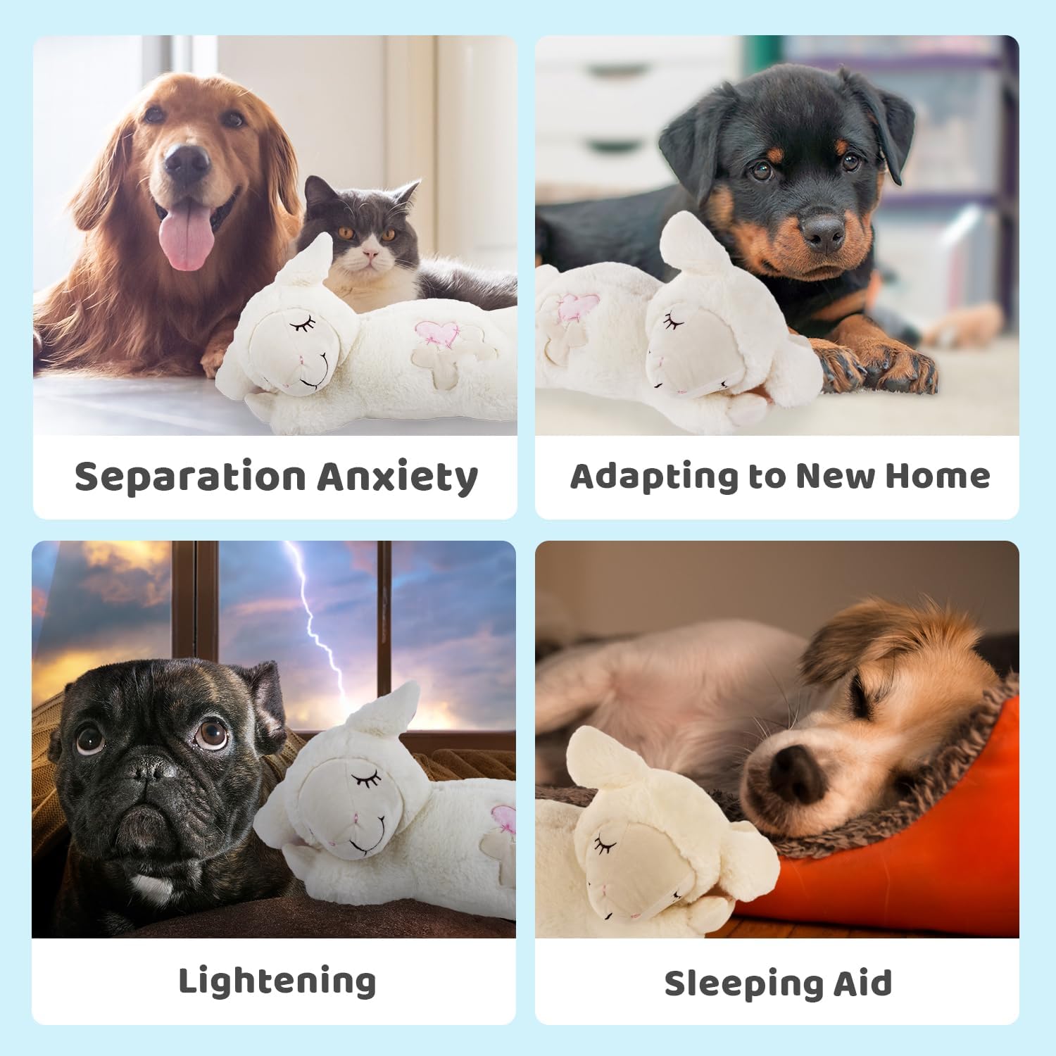 Thumbnail 6 de ALL FOR PAWS Little Buddy Heart Beat Sheep: Puppy Heartbeat Toy with Warm Pack