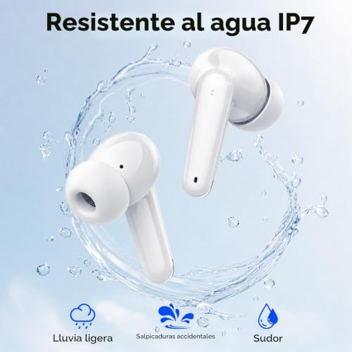 Detalle 2 de Auriculares Inalámbricos Bluetooth 5.4 IKT con 50 h, ANC ENC y IPX7 — 4 HD Mic, graves profundos, ajuste cómodo