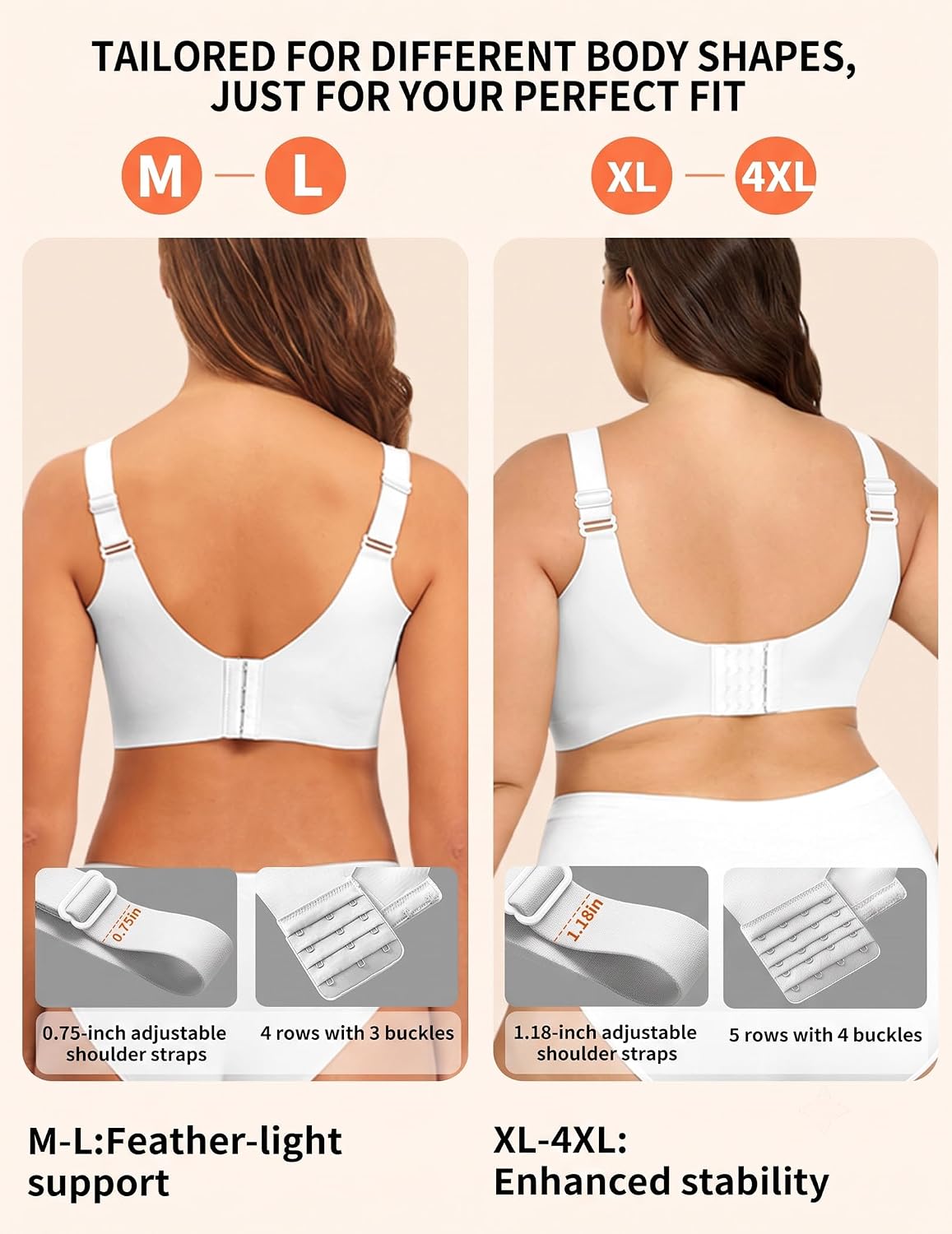 Thumbnail 3 de PoseFree Jelly Wireless Bra for Women, Full Coverage with Adjustable Support